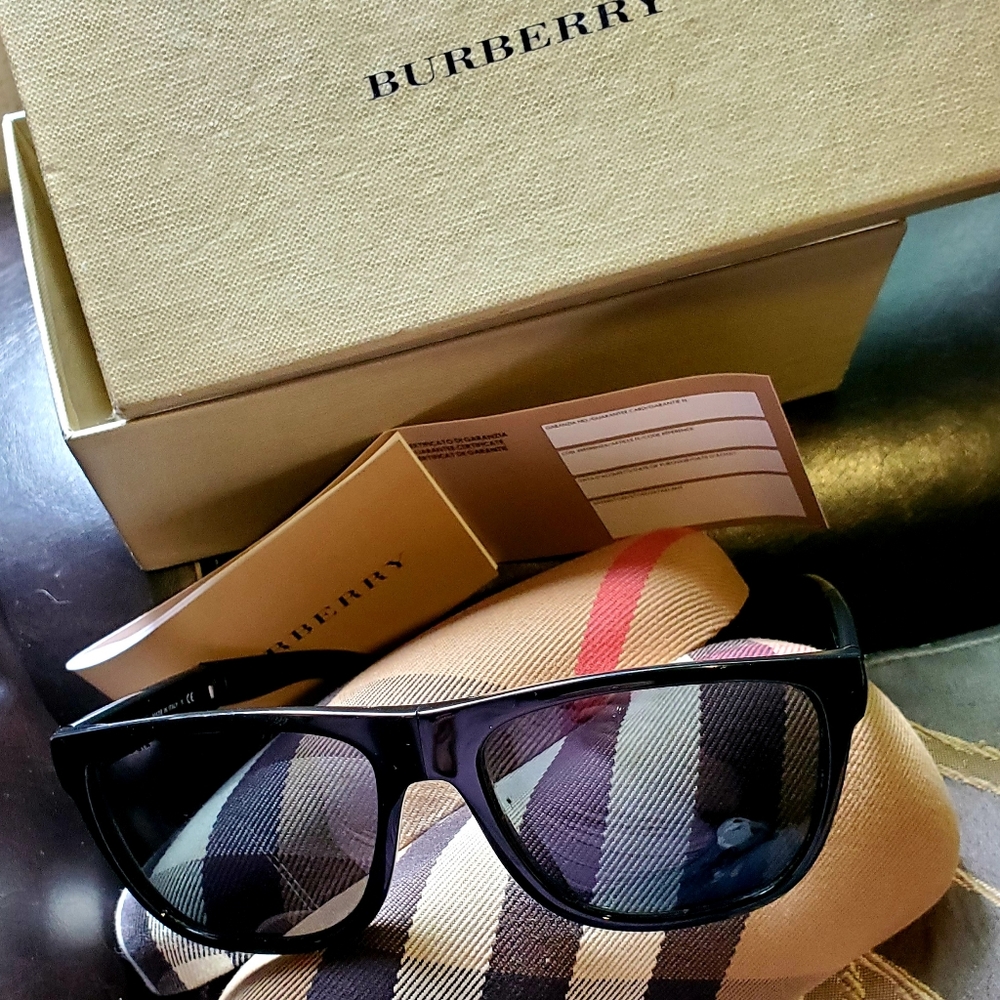 Burberry sunglasses, case and booklet